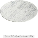 Camping Plates Ceramic Dinner Plate Nordic Simple Western Home Hotel Tableware Cold Dish Decorative Plate(8.9inch)