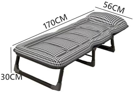 Portable Folding Adult Bed with Mattress, Adjustable Height Camping Cot with Headrest for Home & Travel, 170×56cm(170 * 56CM)