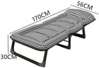 Portable Folding Adult Bed with Mattress, Adjustable Height Camping Cot with Headrest for Home & Travel, 170×56cm(170 * 56CM)