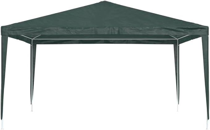 13x13 ft Green Professional Party Tent, Portable Outdoor Shelter for Gatherings, UV-Resistant Polyethylene Material, Water-Resistant Design, Easy Setup with Powder-Coated
