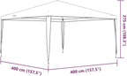 13x13 ft Green Professional Party Tent, Portable Outdoor Shelter for Gatherings, UV-Resistant Polyethylene Material, Water-Resistant Design, Easy Setup with Powder-Coated