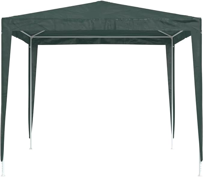 Green Polyethylene and Steel Collapsible Party Tent 8.2x8.2ft, Professional Outdoor Event Shelter with Adjustable Design for Gatherings and Celebrations, Weather Resistant