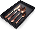 Stainless Steel Silverware Set, 16-Piece Flatware Cutlery Set for 4, Durable Black Handle Knife, Fork & Spoon, Ideal for Home & Kitchen, 304 Grade Quality