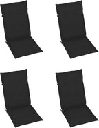Patio Chairs 4 pcs,Outdoor Folding Chair,Lounge Chair,Portable Camping Chair,Tanning Chairs for Outside,Garden Chair,for Outdoor Patio, Campsite, or Yard, with Black Cushions Solid Teak Wood