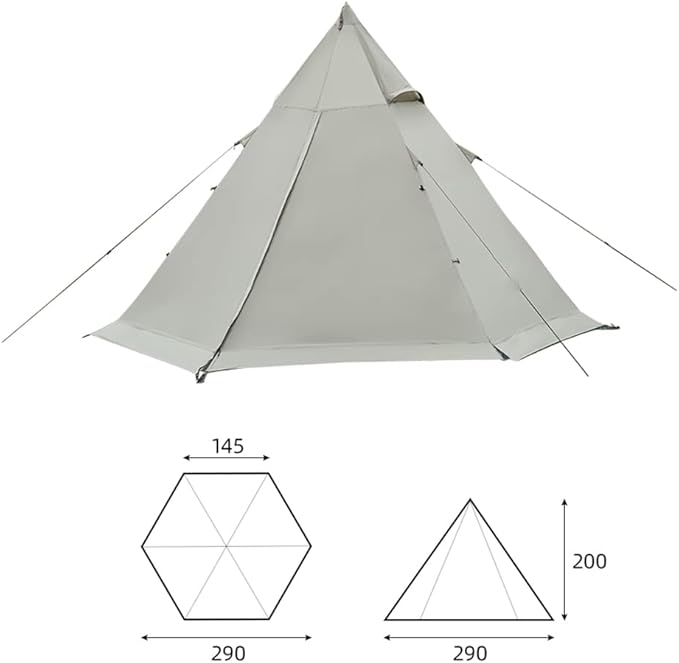 GeRRiT Outdoor Camping Tent Family Pyramid Tent for Camping Backpacking Hiking Mountaineering