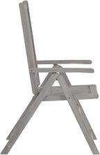 Patio Reclining Chairs with Cushions,Camp Chair,Barbecue Chairs,Fishing Chairs,Bistro Chair,Coffee Chair,Patio Funiture,for Dining Room,Living Room,Study Room,Garden,8 pcs Gray Acacia Wood