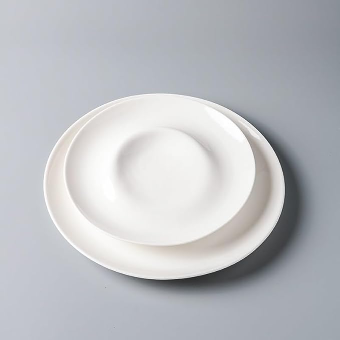Camping Plates Western Creative Hotel Tableware Ceramic Restaurant Commercial Fusion Private Dish Plate, Suitable for Pasta, Desserts, Appetizers Decorative Plate(11in)