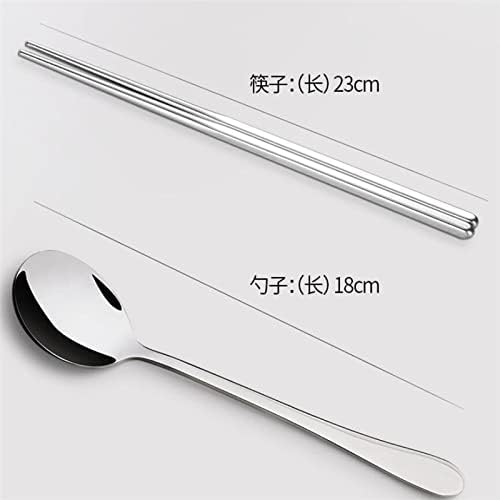 Picnic Tourist Tableware Set Camping Stainless Steel Cutlery Bowl Chopsticks Spoon Suit Bag Outdoor Travel Hiking Accessories