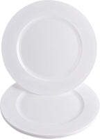 PARTY BARGAINS 13-Inch Charger Plates - 4 Pack, White, Heavy-Duty Disposable Chargers for Elegant Dining - Ideal for Weddings and Formal Events