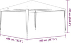 Large Party Tent Blue Polyethylene with Iron Frame, Sturdy Outdoor Shelter for Gatherings, 157.5 x 157.5 Inches, Easy Assembly, Weather-Resistant Fabric, Spacious Canopy