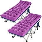 2 Pack Camping Cot with Mattress Comfortable Folding Bed for Adults Cots for Sleeping with Carry Bag Kids Guest Bed Heavy Duty Outdoor Indoor