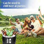 3-in-1 Vertical Charcoal Smoker Grills For Backyard Barbecues, 17 Inch Portable Smoker bbq Grill with Thermometers and 2 Access Doors for Parties Outdoor Camping Cooking (17 Inch)