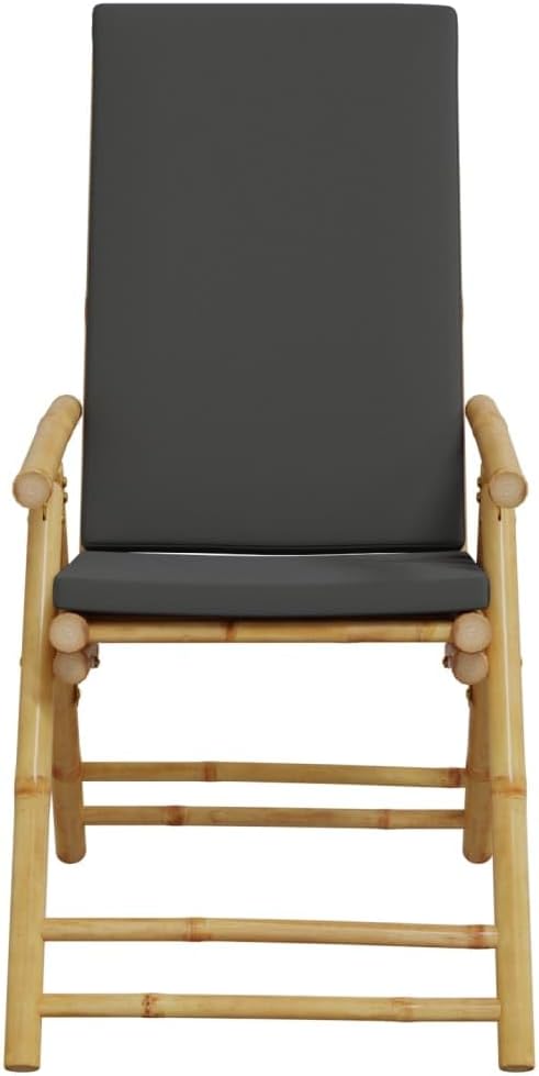 Folding Patio Reclining Chairs 2 pcs with Cushions Bamboo Lounge Chair Camping Chair Lawn Chairs Living Room Chairs for Bedroom Patio Outdoor Dining