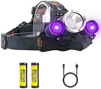 BESTSUN UV Headlamp, Blacklight Headlight Rechargeable 395-400nm Black Light Head Lamp for Resin Curing, Rock Hounds, Detecting Scorpions, Auto Oil HVAC Leaks, Pet Urine Stains(White Light + UV)