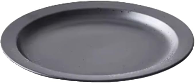 Camping Plates Japanese Style Black Breakfast Tableware Creative Set Bowls and Plates Home Steak Western Flat Salad Decorative Plate(3PCS)