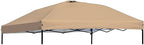 MOQI 10x10 Canopy Replacement Top Cover with 2 Air Vents, Silver Coated Waterproof 150D Oxford Fabric Pop Up Tent for Straight Leg Gazebo Garden Patio Camping Picnic (Khaki, 10x10 ft)