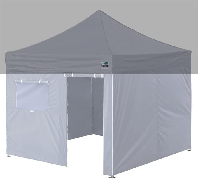 Eurmax USA Full Zippered Walls for 10 x 10 Easy Pop Up Canopy Tent,Enclosure Sidewall Kit with Roller Up Mesh Window and Door 4 Walls ONLY,NOT Including Frame and Top(Grey)