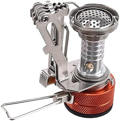 Aluminum Alloy Outdoor Camping Trip Cookware Camping Pot Hiking Picnic Tourist Tableware Set with Folding Spoon Mini Gas Stove (Color : A) (B)