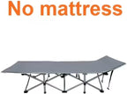 Adult Folding Camping Bed, Double-Layer Oxford Portable Folding Outdoor Camping with a Portable Bag, Suitable for Napping, Beach Trips. Pilates Bed (Gray-mattressed)