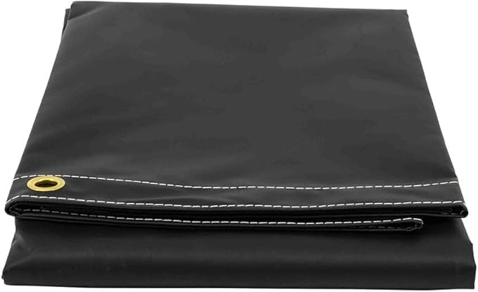 Mytee Products (2 Pack) 6' x 8' Heavy Duty Black 18oz Vinyl Utility Tarp Waterproof, Multipurpose, Cars, Boats, Campers, Pool Cover, Tent