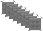 Patio Chairs with Cushions 8 pcs,Bistro Table and Chairs Outdoor,Lounge Chair,Patio Dining Chairs,Camping Chair,for Outdoor Patio, Campsite, or Yard, Solid Acacia Wood Gray