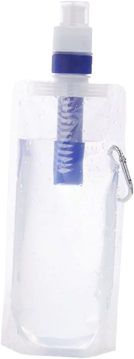 Folding Water Bag with Built Filter for Camping and Hiking Lightweight Portable Water Pouch for Outdoor Recreation and Daily Use Large Capacity Reusable Water Container