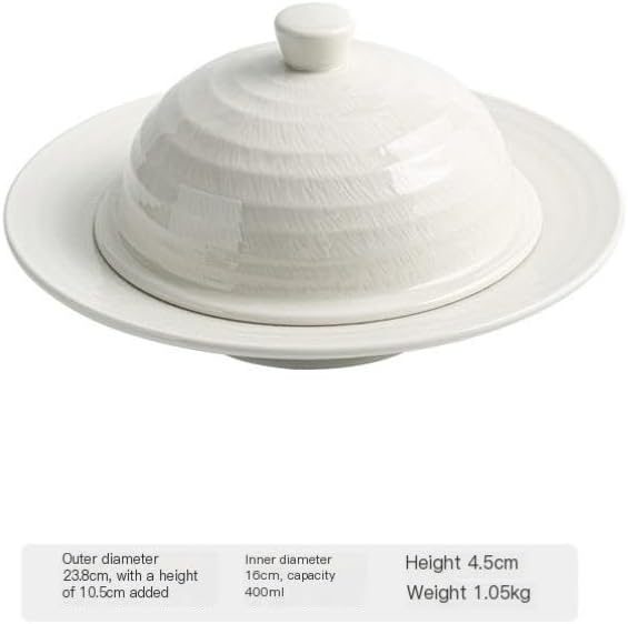 Camping Plates Ceramic Dinner Plate Hotel Tableware Club Restaurant Place Setting With Lid Pasta Decorative Plate(B)
