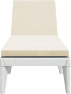 Sun Lounger with Cushion White 73.2"x23.6"x11.4" PPoutdoor Lounge Chairs Camping Chairs Tanning Chair Recliner chairSuitable for Gardens, courtyards