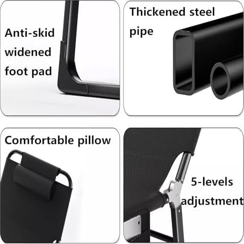 Portable Folding Adult Bed with Detachable Cotton Pad, Heavy Duty Steel Frame Camping Cot for Indoor & Outdoor(185 * 66 * 26CM)