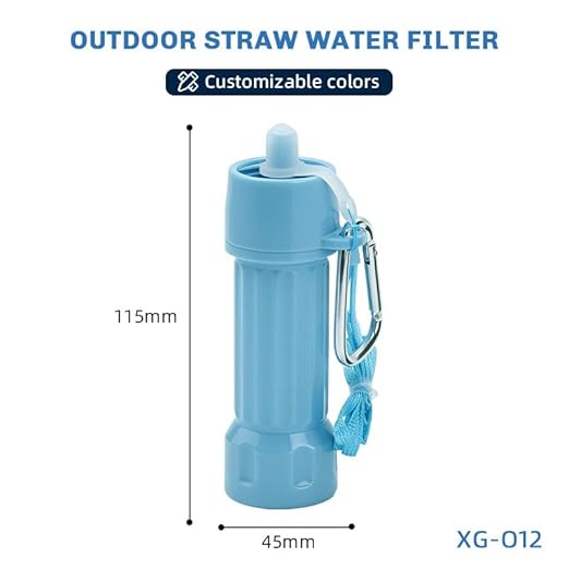Life Straw Water Filter for Drinking Survival, Portable Water Purifier and Filtration System for Camping, Hiking, Travel, and Emergency Preparedness(Blue)