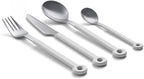 mono Ring Flatware Sets in Black, White, Blue and Grey (White, 4pc Set)