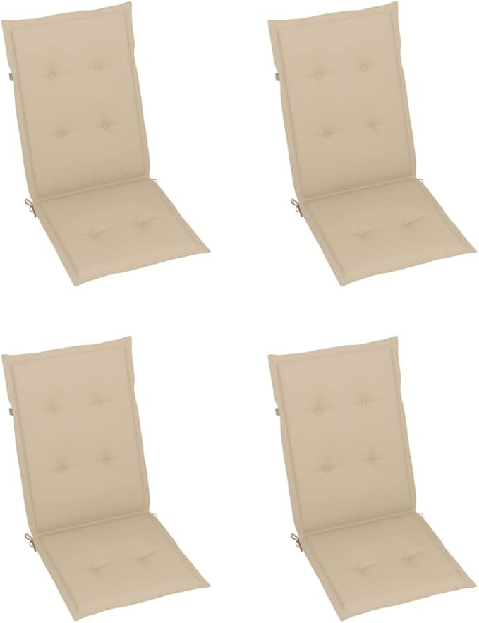 Patio Reclining Chairs 4 pcs with Cushions Solid Acacia Wood Balcony Chairs Camping Chair Accent Chair Outdoor Chairs for Bedroom Dining Outdoor Patio