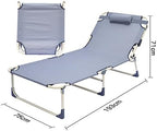 Portable Folding Bed，(Camping Cots,(Folding Camping Cot, 3-Position Adjustable Oxford Sleeping Cots Bed,Portable Camping Bed with Pillow,Multifunctional Lounge Chair,Perfect for Camping, P