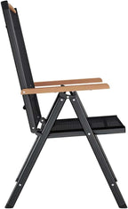 6-Pack Black Folding Patio Chairs, 25.6"x22.8"x42.9" Textilene Zero Gravity Outdoor Lounge Seats with Adjustable Backrest, Lightweight Camp Chairs for Garden Balcony Terrace