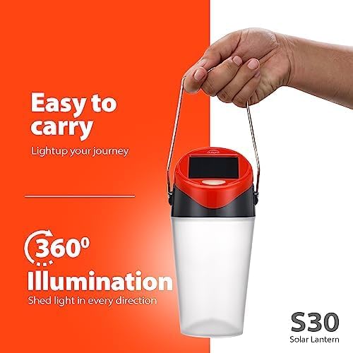 d.light S30 Solar Lantern - Ultra-Bright LED Light for Outdoor and Indoor Use, Including Camping, Hiking, Fishing, Power Outages, Emergencies, and Hurricane Survival Kits