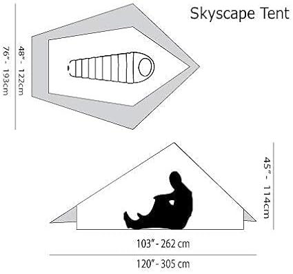 Six Moon Designs Skyscape Scout Green 1 Person Ultralight Tent. 38 oz. Affordable Backpacking, Hiking Tent. Polyurethane Coated 190T Polyester. Trekking Pole Setup. Great 1st Ultralight Camping Tent.