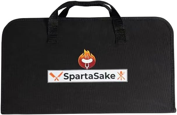 SpartaSake Premium Stainless Steel BBQ Grilling Accessories with Wood Handles - Barbecue Gill Accessories Set for Blackstone Griddle - Outdoor Camping Grill Set for BBQ for Dad Men Women (24-Pack)
