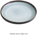 Camping Plates Dinner Plate Western Food Pasta Steak Flat Household Restaurant Tableware Ceramic Dish Decorative Plate(C)