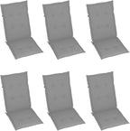 Patio Chairs 6 pcs,Outdoor Folding Chair,Lounge Chair,Portable Camping Chair,Tanning Chairs for Outside,Garden Chair,for Outdoor Patio, Campsite, or Yard, with Gray Cushions Solid Teak Wood
