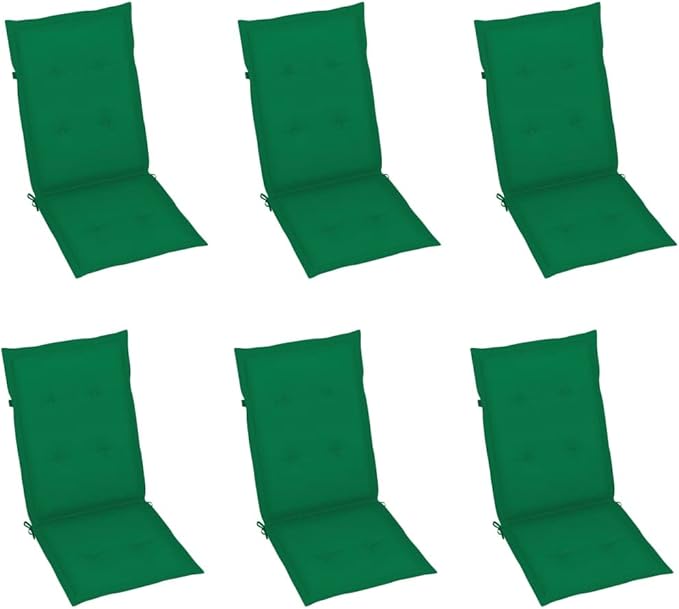 Patio Chairs 6 pcs,Outdoor Folding Chair,Lounge Chair,Portable Camping Chair,Tanning Chairs for Outside,Garden Chair,for Outdoor Patio, Campsite, or Yard, with Green Cushions Solid Teak Wood