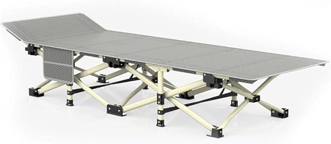 Camping Cot Bed Comfortable Neck Guard Camping Cot, Portable Foldable Outdoor Bed with Carry Bag for Adults Kids, Heavy Duty Cot for Traveling Gear Supplier Comfortable for Outdoor&Indoor