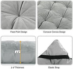 REDCAMP Folding Cot Pads for Sleeping Extra Thick, Soft Comfortable Velvet & Corduroy Cotton Camping Cot Mattress Pad for Backpacking Hiking, Black Blue Brown Grey 75x30 inches