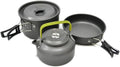 -Light Aluminum Alloy Camping Cookware Utensils Outdoor Cooking Teapot Picnic Tableware Kettle Pot Frying Pan 3pcs/Set