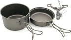 Camping Cookware Bowls Camping Cookware Set Camping Pot Outdoor Pan Outdoor Cooking Tableware with Foldable Handles Mesh Sack Survival Gear