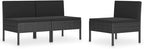 Patio Chairs 3 pcs with Cushions Poly Rattan ,Garden Chairs,Furniture Set,Outdoor Chairs,Lawn Chairs,Balcony Chairs,Study Chair,Camping Chair,for Dining Room,Living Room,Study Room,Garden,Black
