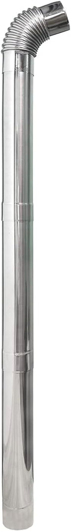 SoloWilder Wood Stove Pipe 2pcs 45 Degree Stainless Steel Chimney Tube 2.36" Stovepipe for Camping Tent Stove