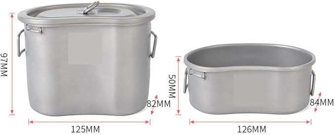 Camping Campfire Utensils, Outdoor Camping Pot Set Portable Bowl Picnic Cookware Tableware Lunch Box with Lid Backpacking Gear