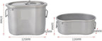 Camping Campfire Utensils, Outdoor Camping Pot Set Portable Bowl Picnic Cookware Tableware Lunch Box with Lid Backpacking Gear