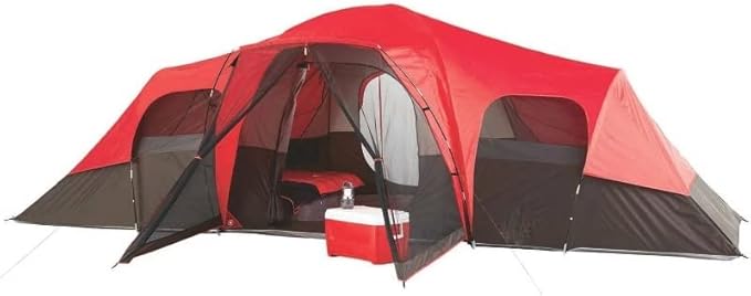Outdoor Backpack Tent Outdoor Camping 10-Person Red Family Picnic Portable Tent Hiking Tent
