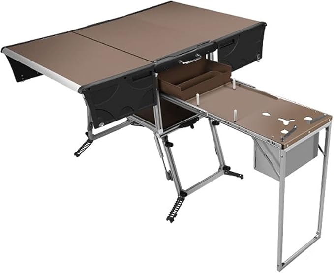 Folding Table Outdoor Camping Mobile Kitchen Portable Tableware Stove Folding Multifunctional Cooker Self- Driving Tour Equipment Folding Picnic Table (Color : A)